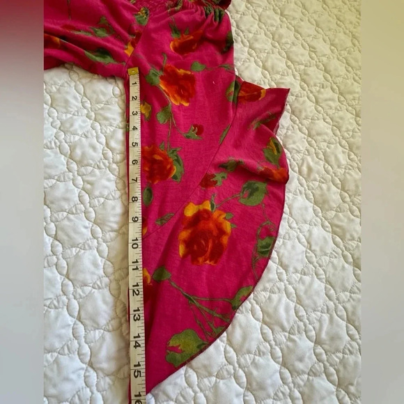 NWT And The Why Pink Floral Off Shoulder Flowy 3/4 Sleeve Blouse Size Small - Picture 11 of 14